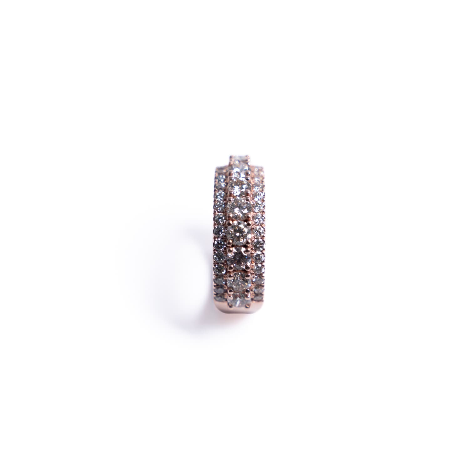 Rose Gold Triple Row Diamond Ring