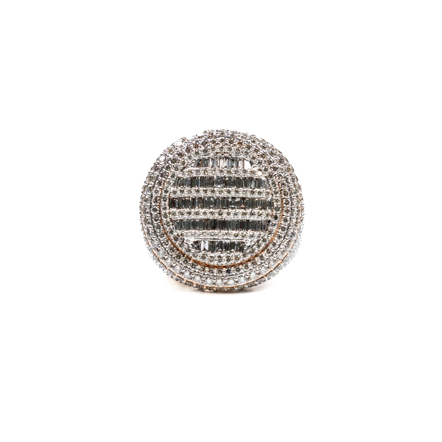 Circle Diamond Baguette Ring