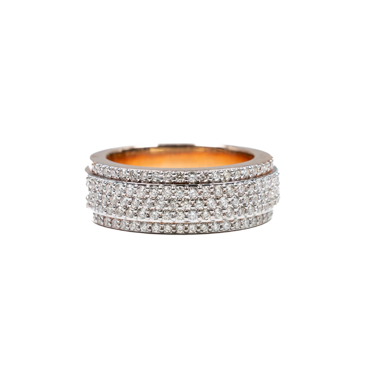 Rose Gold Eternity 5 Row Diamond Pointer Ring